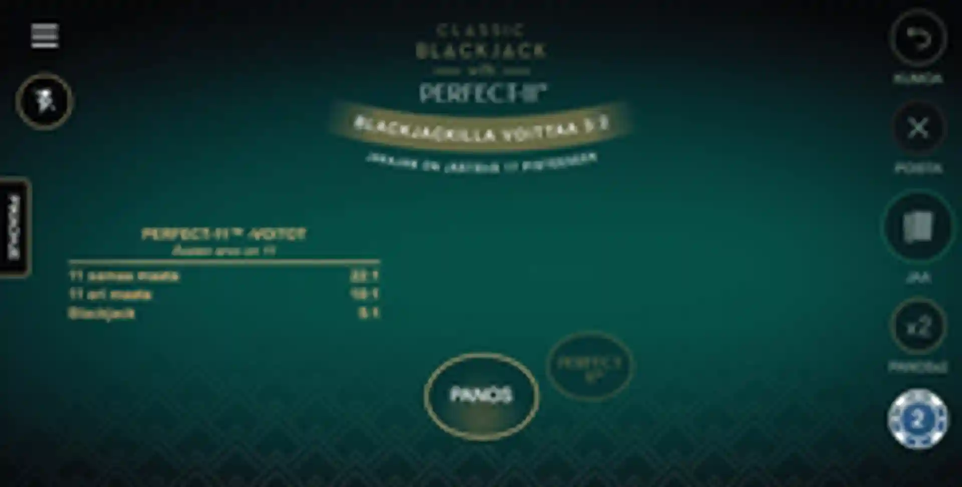 Classic Blackjack with Perfect-11 gameplay