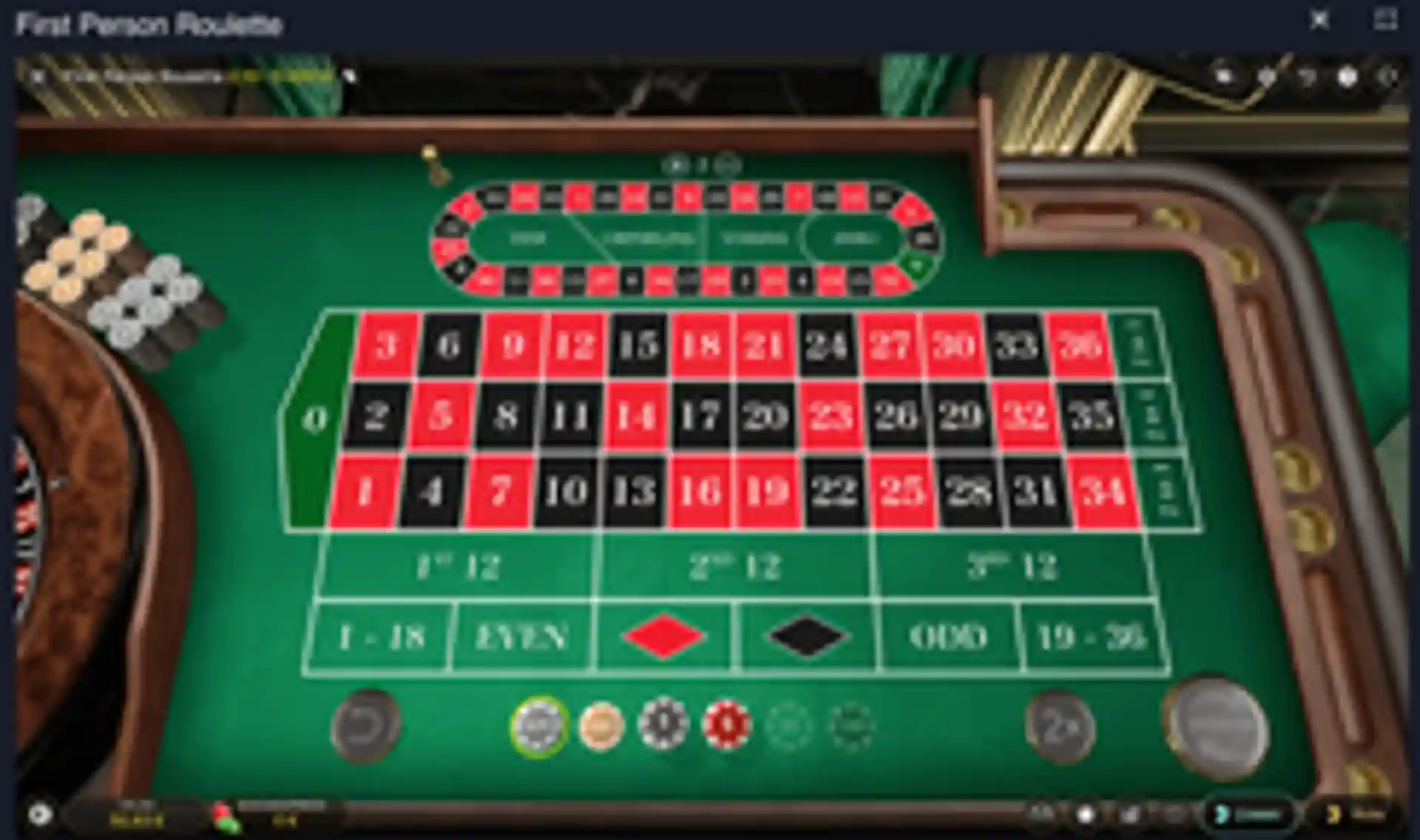 First person roulette gameplay