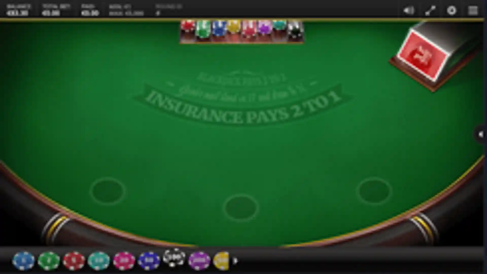 Classic Blackjack gameplay