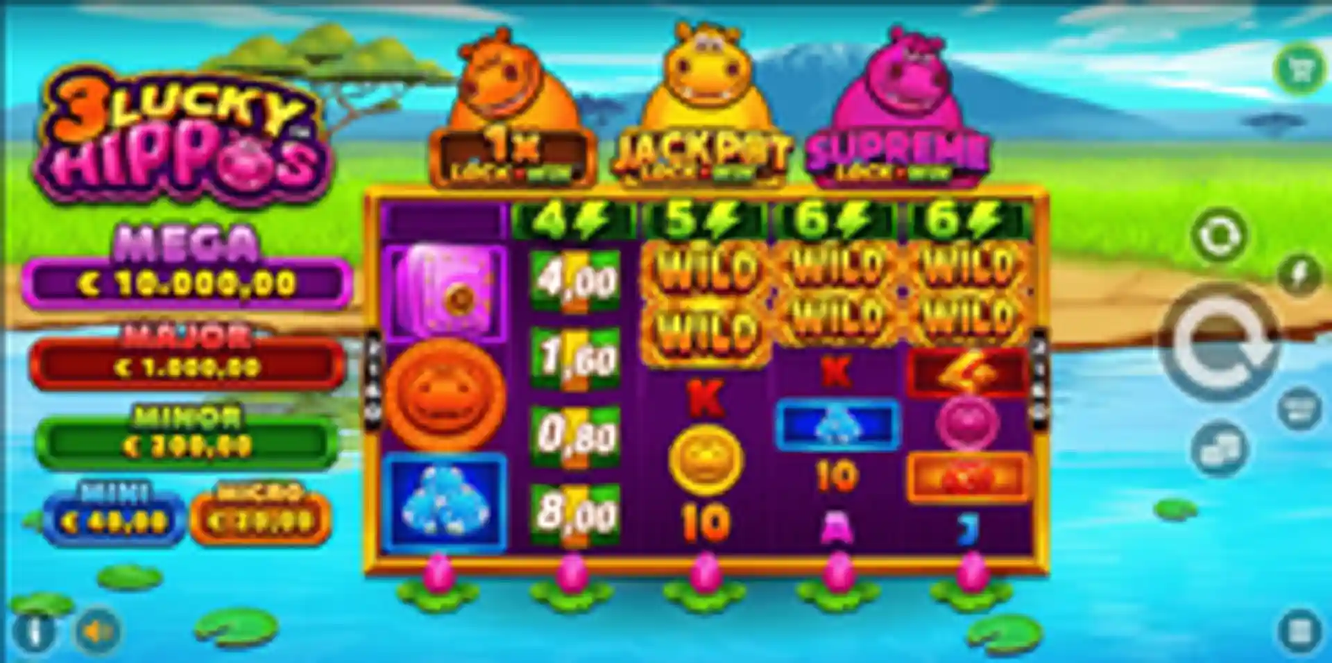 3 Lucky Hippos gameplay