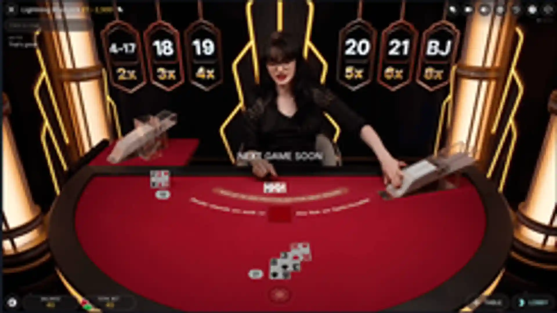 Lightning Blackjack gameplay
