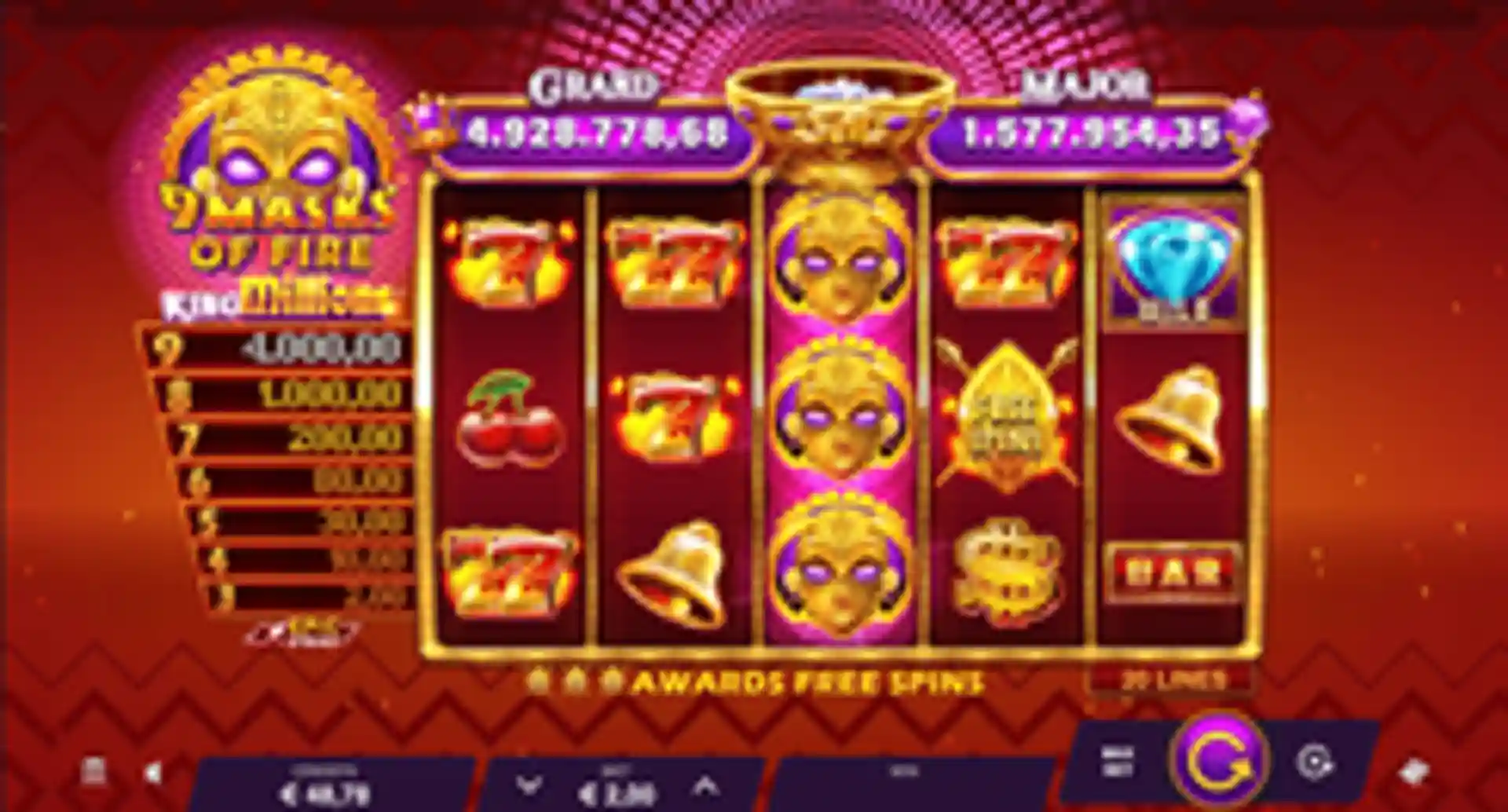 9 Masks of Fire King Millions gameplay
