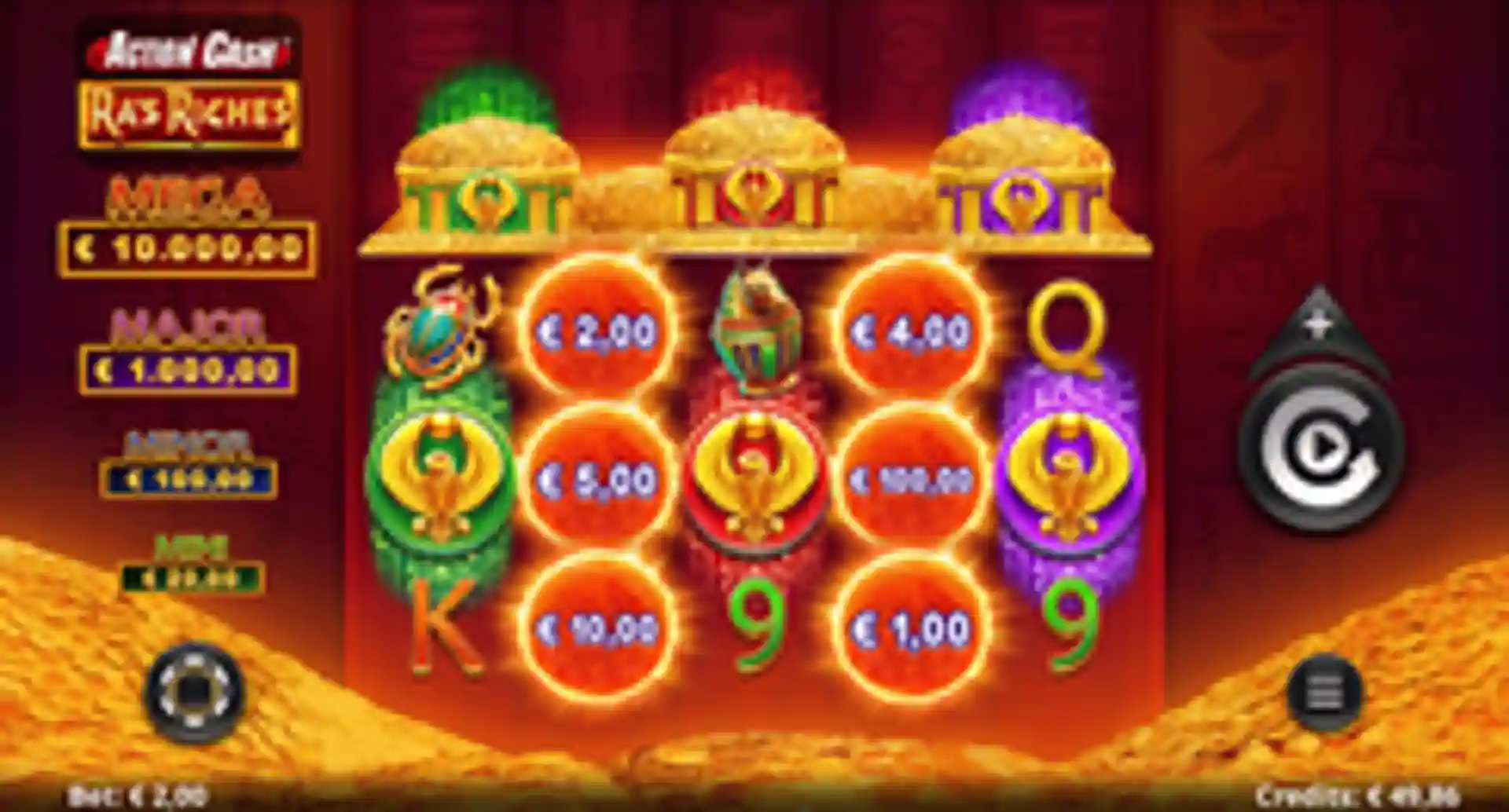 Action Cash Ra's Riches gameplay