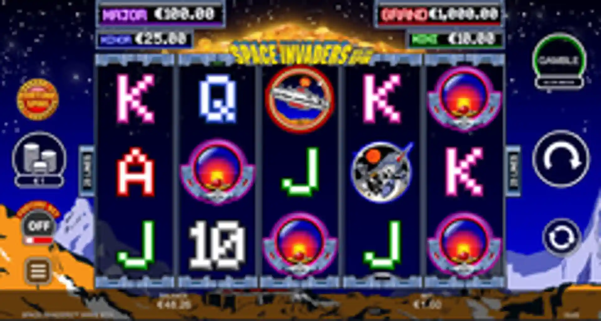 Space Invaders Win & Spin gameplay