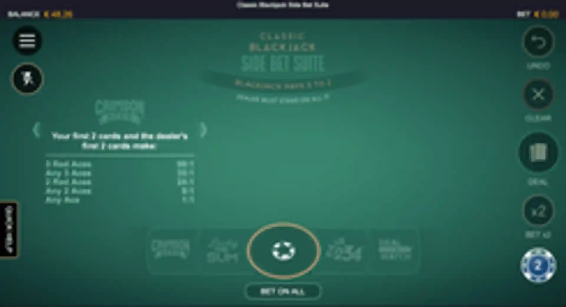 Classic Blackjack Side Bet Suite gameplay