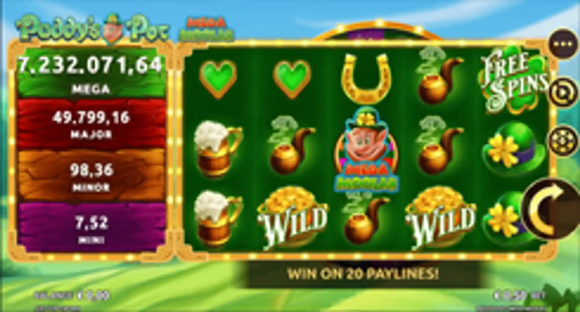 Paddy's Pot Mega Moolah gameplay