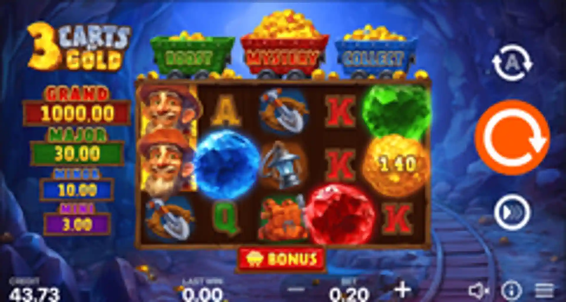 3 Carts of Gold: Hold and Win gameplay