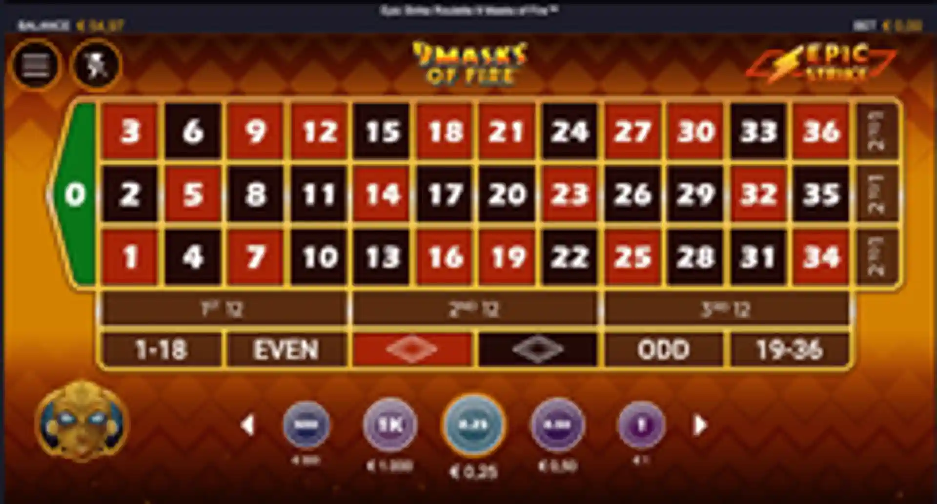 Epic Strike Roulette 9 Masks of Fire gameplay