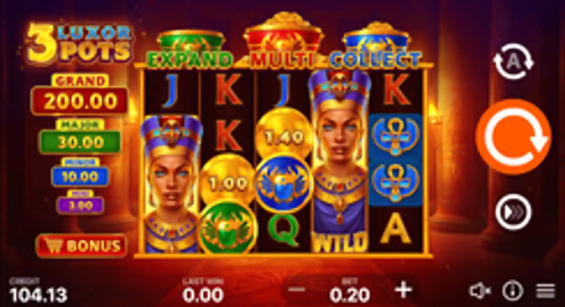 3 Luxor Pots: Hold and Win GP