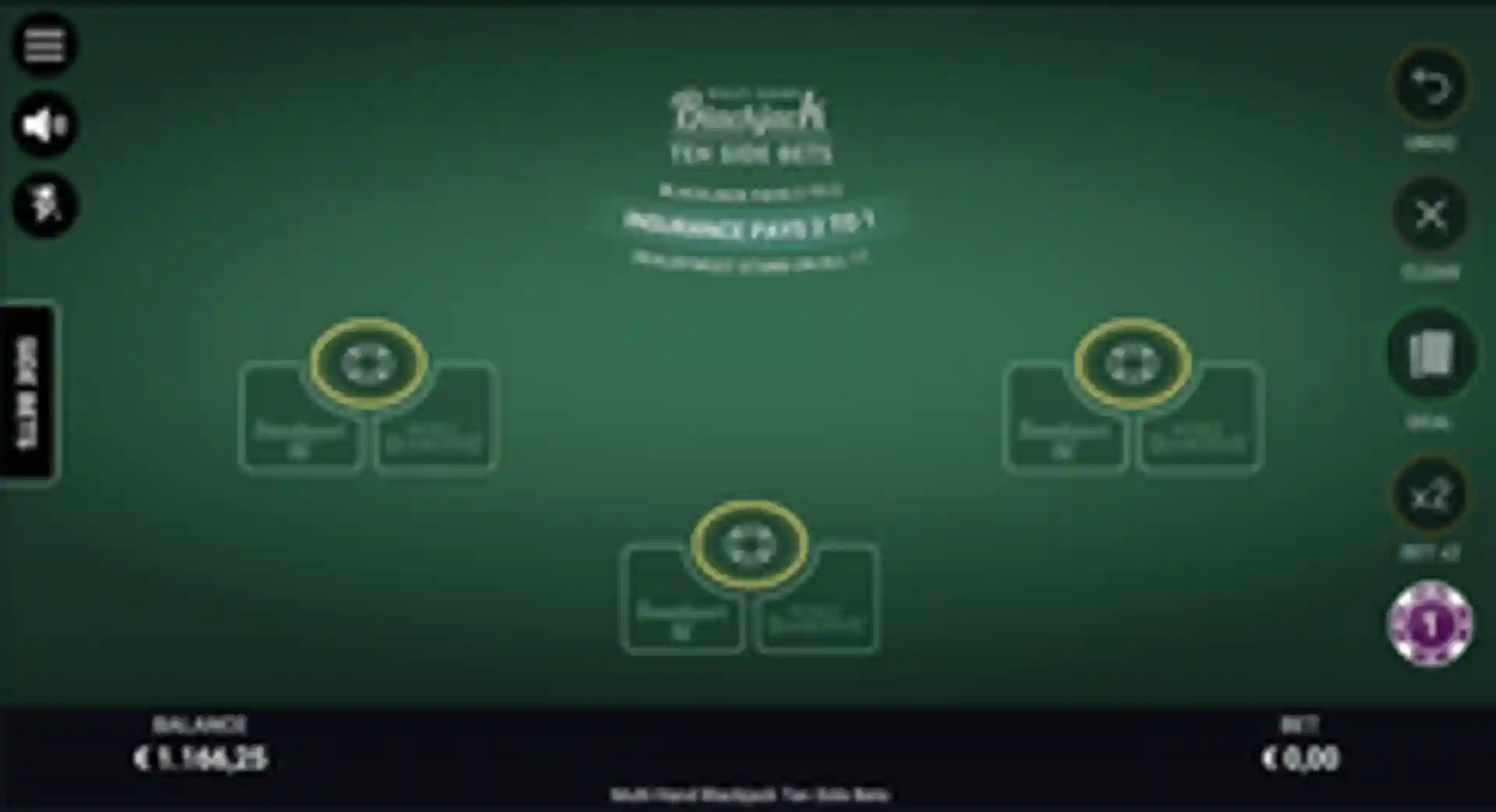 Multi Hand Blackjack Ten Side Bets GP