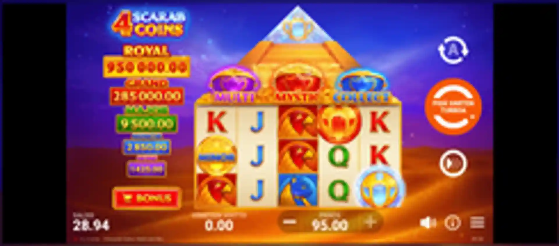 4 Scarab Coins: Hold and Win