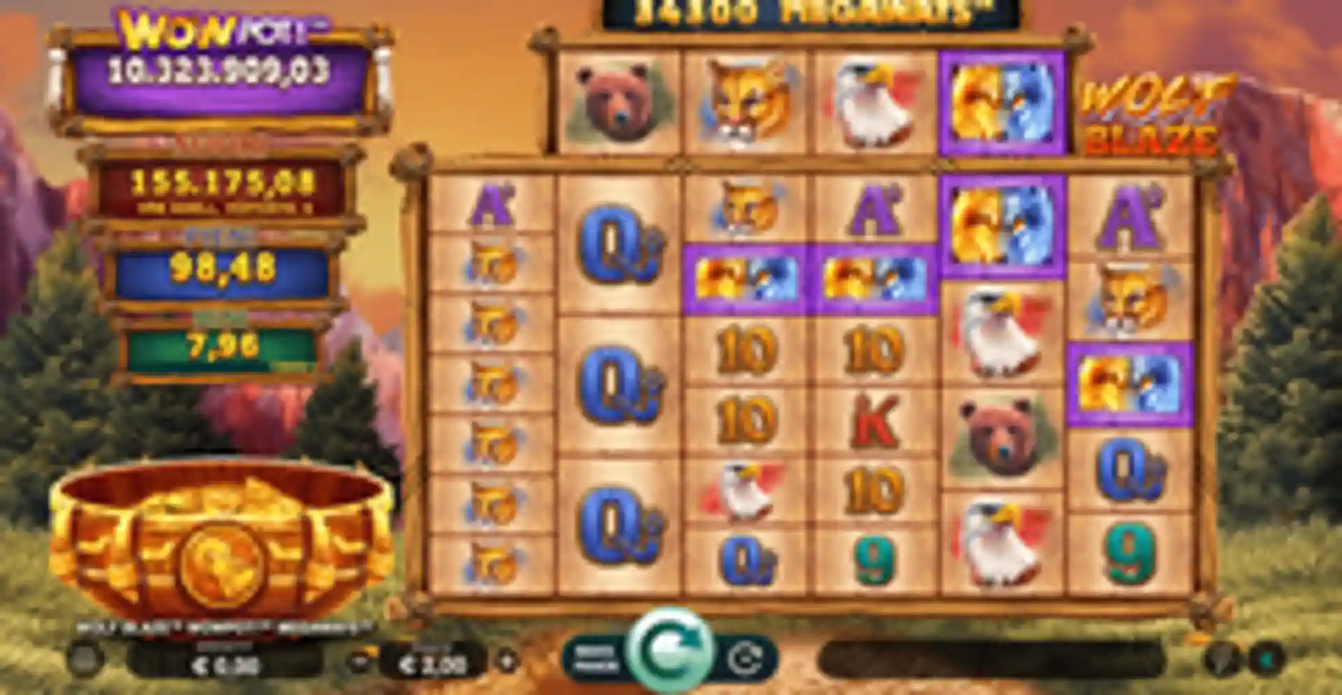 Wolf Blaze WOWPOT! Megaways gameplay